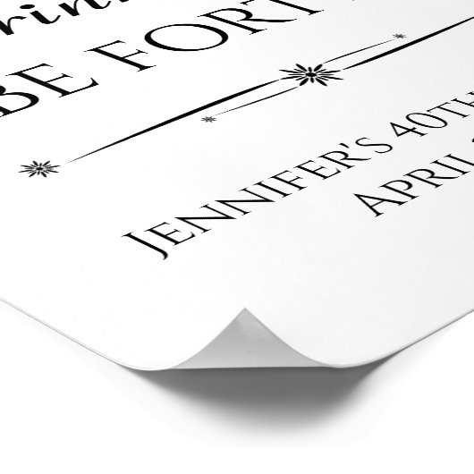 Retro Eat Drink en 40th Birthday Sign Poster (Hoek)