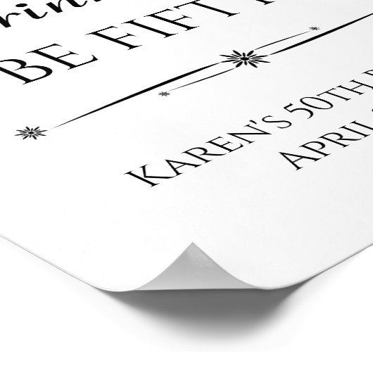 Retro Eat Drink en 500th Birthday Sign Poster (Hoek)