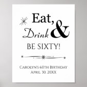 Retro Eat Drink en 60 jaar zijn Poster (Voorkant)