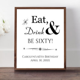 Retro Eat Drink en 60 jaar zijn Poster