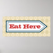 Retro Eat Hier Sign Poster (Voorkant)
