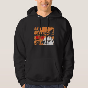 Retro Eat Slaap Rij Herhaal Grappige Roeier Crew Hoodie