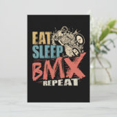 Retro Eat Sleep BMX Cool BMX Rider herhalen Kaart (Staand voorkant)