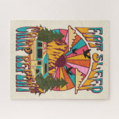 Retro Eat Sleep Camp Herhalen Legpuzzel (Horizontaal)