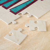 Retro Eat Sleep Camp Herhalen Legpuzzel (Zijkant)