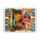 Retro Eat Sleep Camp Herhalen Magneet (Horizontaal)