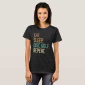 Retro Eat Sleep Disk Golf Herhaal  T-shirt (Voorkant volledig)