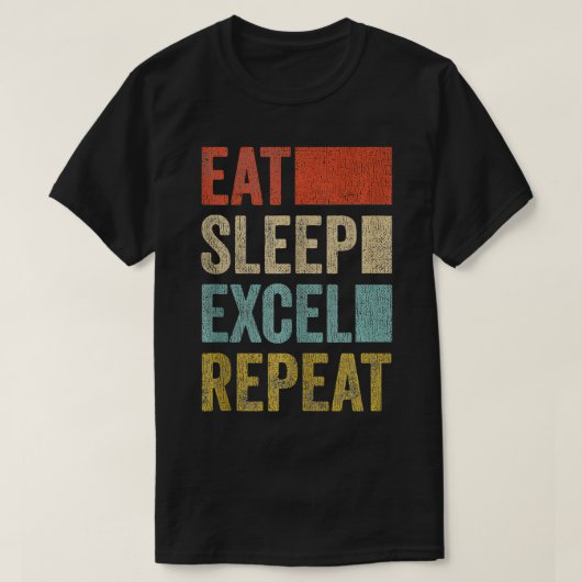  retro Eat Sleep Ecel Herhaal Funny Ecel T-shirt (Design voorkant)