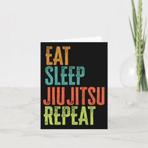 Retro Eat Sleep Jiu Jitsu Herhaal Martial Art Subm Kaart