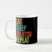 Retro Eat Sleep Jiu Jitsu Herhaal Martial Art Subm Koffiemok (Links)