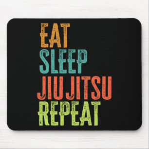 Retro Eat Sleep Jiu Jitsu Herhaal Martial Art Subm Muismat