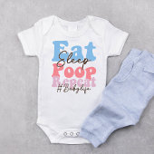 Retro Eat Sleep Poop Herhaal Baby odysuit Romper