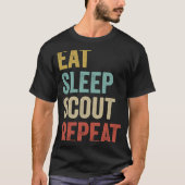 Retro Eat Sleep Scout Boy Scouting Leader T-shirt (Voorkant)