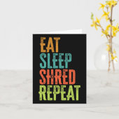 Retro Eat Sleep Shred Herhaal Snowboarden Surfen Kaart (Gele Bloem)