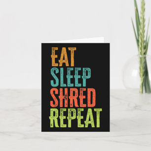 Retro Eat Sleep Shred Herhaal Snowboarden Surfen Kaart