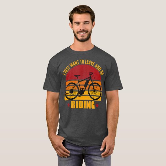 Retro Ebike Electric Bicycle Funny Rider T-shirt (Voorkant volledig)