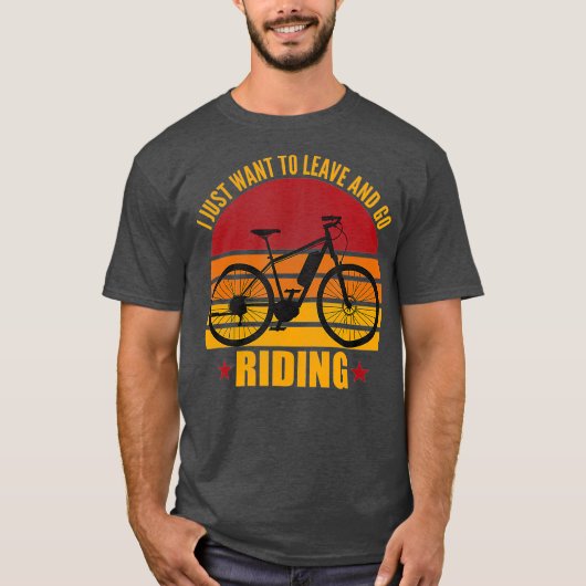 Retro Ebike Electric Bicycle Funny Rider T-shirt (Voorkant)
