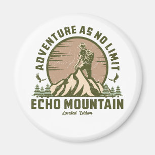 Retro Echo Mountain Hike Sunset T-shirt Magneet