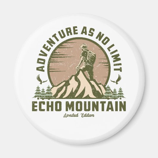 Retro Echo Mountain Hike Sunset T-shirt Magneet (Voorkant)