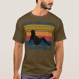 Retro  echte Mannen hebben curves T-shirt