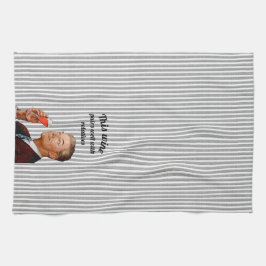 Retro echtgenoot grappige wijn theedoek