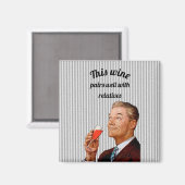Retro echtgenoot grappige wijntekst magneet (Voorkant / Achterkant)
