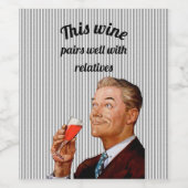 Retro echtgenoot grappige wijntekst wijn etiket (Enkel label)