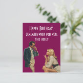 Retro echtpaar Happy Birthday Joke Briefkaart (Staand voorkant)