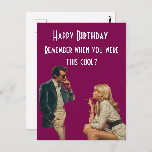 Retro echtpaar Happy Birthday Joke Briefkaart (Voorkant / Achterkant)