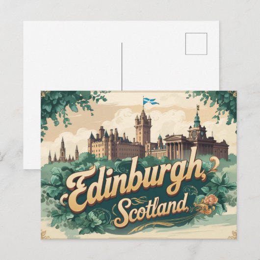 Retro Edinburgh Escape Briefkaart (Voorkant / Achterkant)