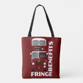 Retro edinburgh Festival Fringe Double Decker Bus Tote Bag (Achterkant)