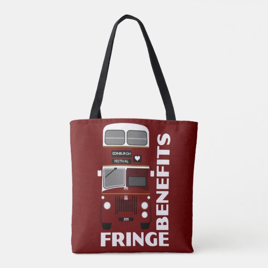 Retro edinburgh Festival Fringe Double Decker Bus Tote Bag (Achterkant)