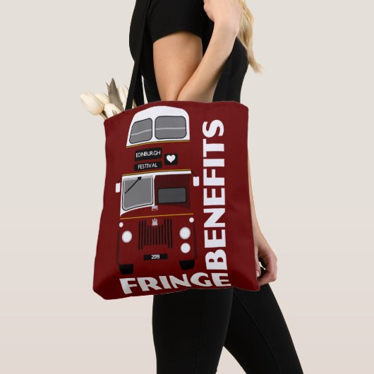 Retro edinburgh Festival Fringe Double Decker Bus Tote Bag (Dichtbij)