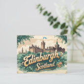 Retro Edinburgh Ontsnapping Briefkaart (Staand voorkant)