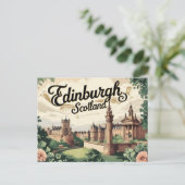 Retro Edinburgh Views Briefkaart (Staand voorkant)