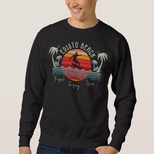 Retro Edisto Beach Surfen Trui (Voorkant)