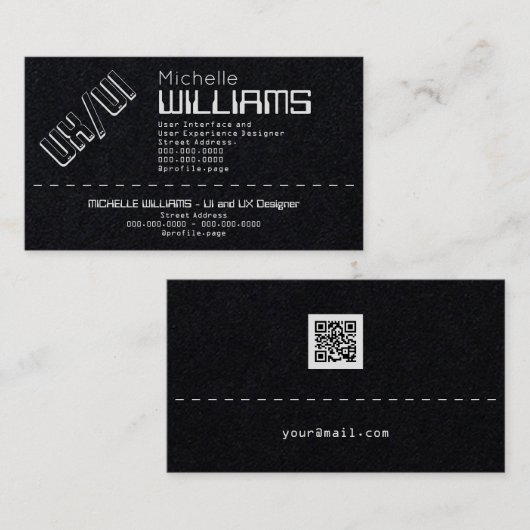 Retro editie retro future style zwart visitekaartje (Voorkant / Achterkant)