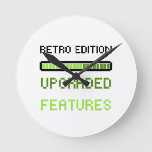 Retro Editie Verbeterde Functies Pixel Art Gamen  Ronde Klok