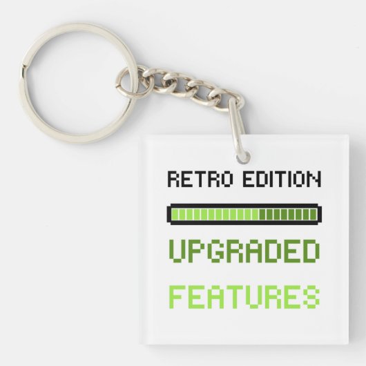 Retro Edition Upgraded Features Pixel Art Gaming  Sleutelhanger (voorkant)