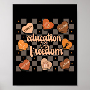 Retro-educatie is vrijheid voor Afro-Amerikaanse l Poster