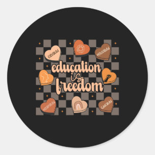 Retro-educatie is vrijheid voor Afro-Amerikaanse l Ronde Sticker