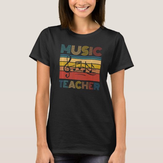 Retro Education Notes Educator School Musi T-shirt (Voorkant)
