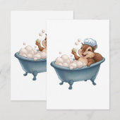 Retro eekhoorn Baby shower Bedankkaart (Voorkant / Achterkant)