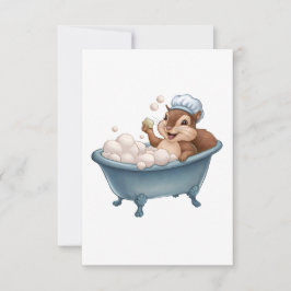 Retro eekhoorn Baby shower Bedankkaart