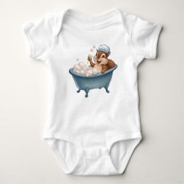 Retro eekhoorn Baby shower Romper
