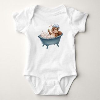 Retro eekhoorn Baby shower Romper