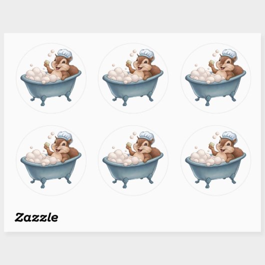 Retro eekhoorn Baby shower Ronde Sticker (Vel)