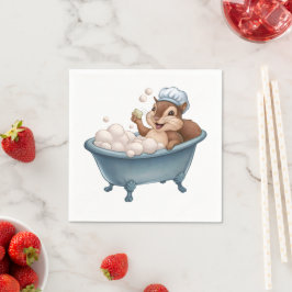 Retro eekhoorn Baby shower Servet