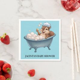 Retro Eekhoorn Baby Shower Servet