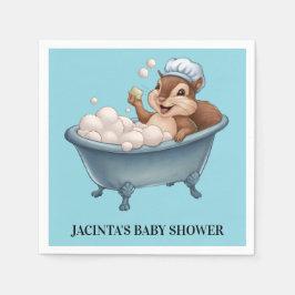Retro Eekhoorn Baby Shower Servet
